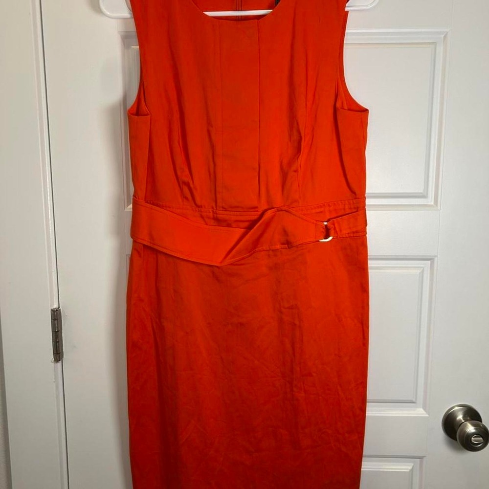 Donna Karan Orange Midi Dress